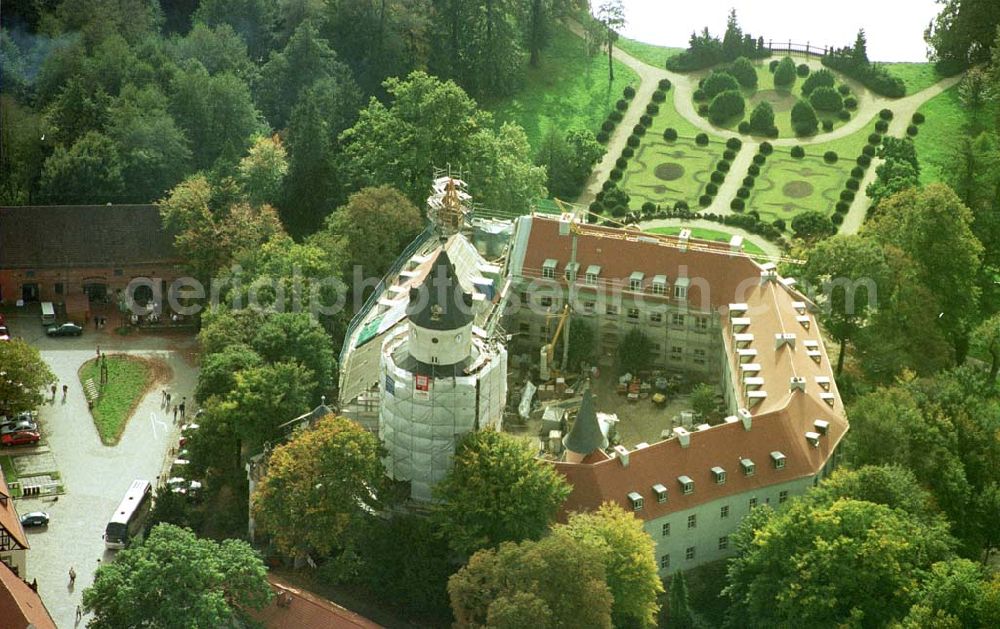 Wiesenburg / BRB from above - Rekonstruktion des Schloß Wiesenburg in Wiesenburg (westl. von Belzig) in Brandenburg