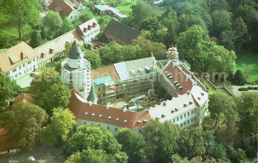 Wiesenburg / BRB from the bird's eye view: Rekonstruktion des Schloß Wiesenburg in Wiesenburg (westl. von Belzig) in Brandenburg