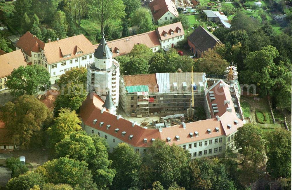 Aerial image Wiesenburg / BRB - Rekonstruktion des Schloß Wiesenburg in Wiesenburg (westl. von Belzig) in Brandenburg