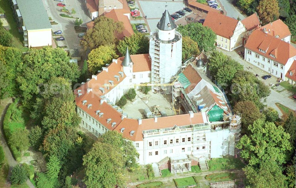 Aerial image Wiesenburg / BRB - Rekonstruktion des Schloß Wiesenburg in Wiesenburg (westl. von Belzig) in Brandenburg