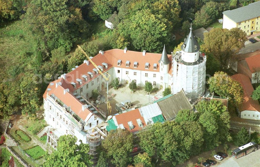 Aerial image Wiesenburg / BRB - Rekonstruktion des Schloß Wiesenburg in Wiesenburg (westl. von Belzig) in Brandenburg