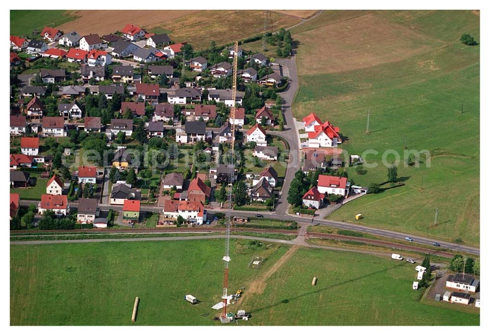 Sambach/ Rheinland-Pfalz from above - Blick auf die Rekonstruktionsarbeiten am Sendemast Sambach (Sandstrahlarbeiten Firma Werner Diener GmbH & Co)