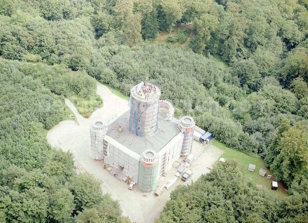 Sellin auf Rügen / MV from above - Rekonstruktionsarbeiten am Jagdschloß Granitz auf Rügen.