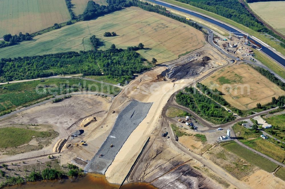 Zwenkau OT ZITZSCHEN from above - View of recultivation at the former daylight mine Zwenkau in the state Saxony