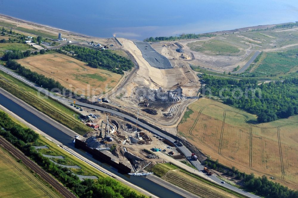 Zwenkau OT ZITZSCHEN from above - View of recultivation at the former daylight mine Zwenkau in the state Saxony