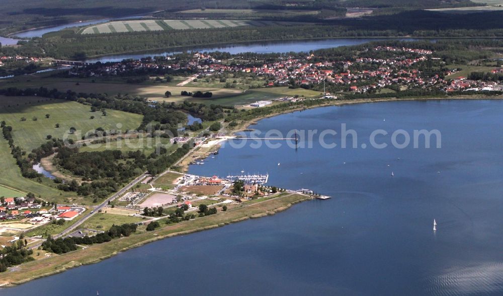 Bitterfeld from the bird's eye view: View of the reclamation area on Bernsteinsee in Bitterfeld