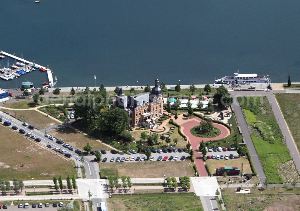 Bitterfeld from the bird's eye view: View of the reclamation area on Bernsteinsee in Bitterfeld