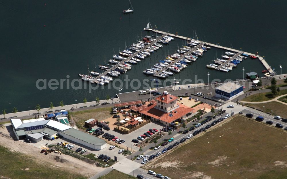 Aerial photograph Bitterfeld - View of the reclamation area on Bernsteinsee in Bitterfeld