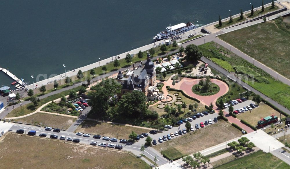 Bitterfeld from above - View of the reclamation area on Bernsteinsee in Bitterfeld