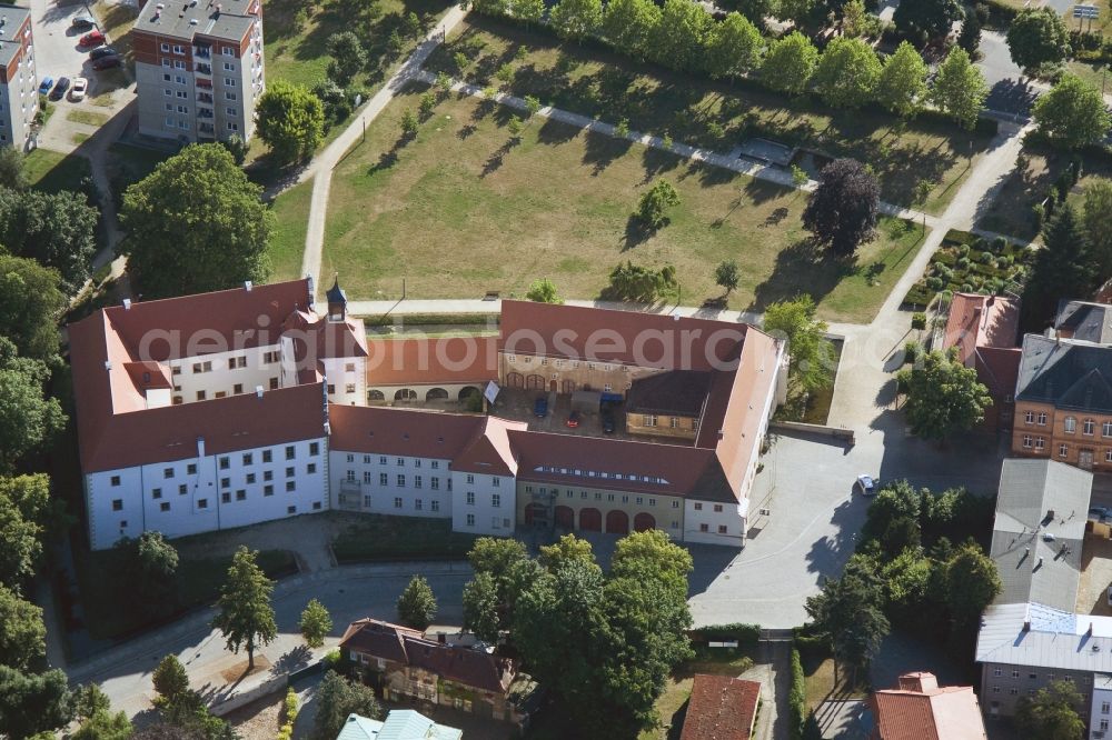 Finsterwalde from the bird's eye view: Renaissance Castle Finsterwalde in Brandenburg