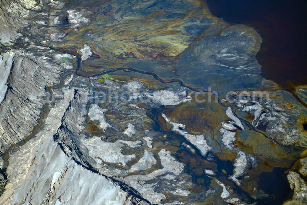 Aerial photograph Schipkau - Rehabilitation and renaturation work on the layers of a mining waste dump in Schipkau in the state Brandenburg, Germany