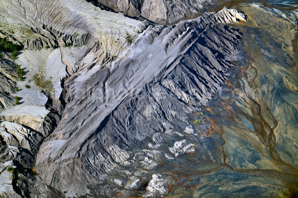 Aerial photograph Schipkau - Rehabilitation and renaturation work on the layers of a mining waste dump in Schipkau in the state Brandenburg, Germany