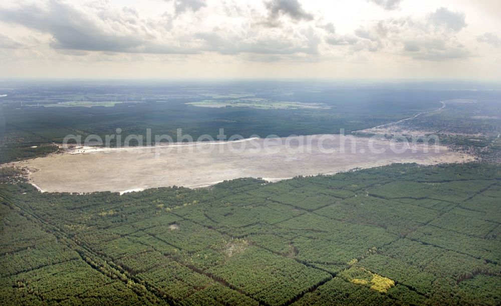 Aerial photograph Lieberose - Renaturation of the former site of the military training area Lieberoser Wueste in Lieberose in the state Brandenburg, Germany