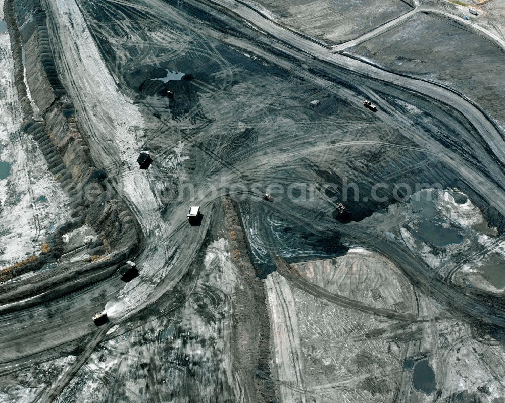 Aerial photograph Ronneburg - Restoration sites of Wismut GmbH Thüringer the former uranium mine in Lichtenberg in Ronneburg