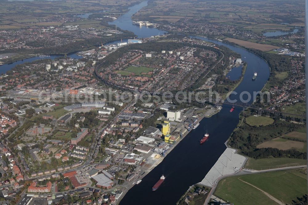 Aerial image Rendsburg - Rendsburg on the Kiel Canal in Schleswig-Holstein