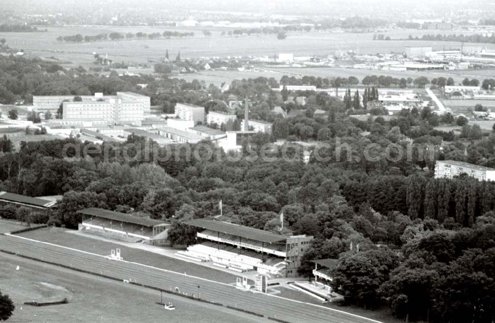 Aerial image DAHLWITZ-HOPPEGARTEN / BRANDENBURG - Rennbahn in Berlin-Hoppegarten. 01.10.90