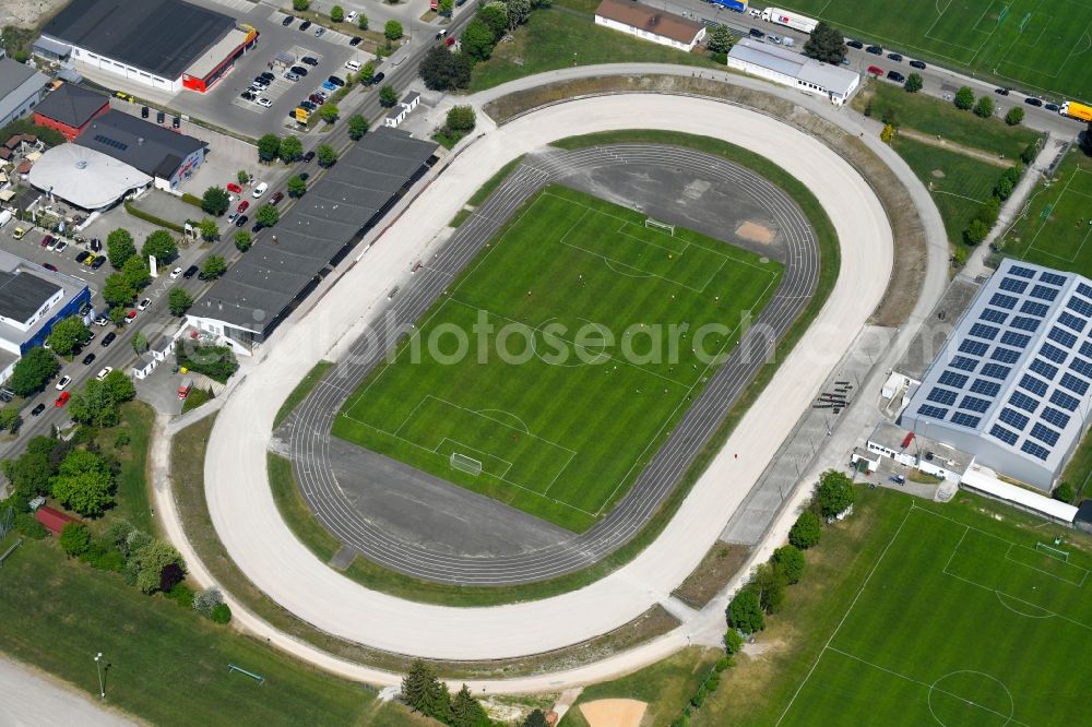 Aerial photograph Augsburg - Racetrack racecourse on Sportplatzstrasse - Unterer Talweg in the district Haunstetten - Siebenbrunn in Augsburg in the state Bavaria, Germany