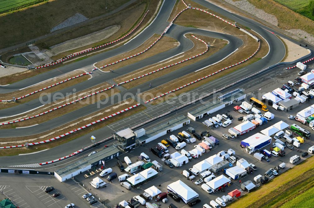 Mülsen from above - Racetrack racecourse Arena E on street Niedermuelsener Hauptstrasse in Muelsen in the state Saxony, Germany