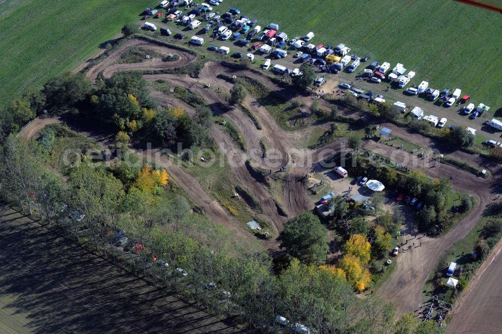 Aerial photograph Schönfeld - Racetrack racecourse in Schoenfeld in the state Brandenburg