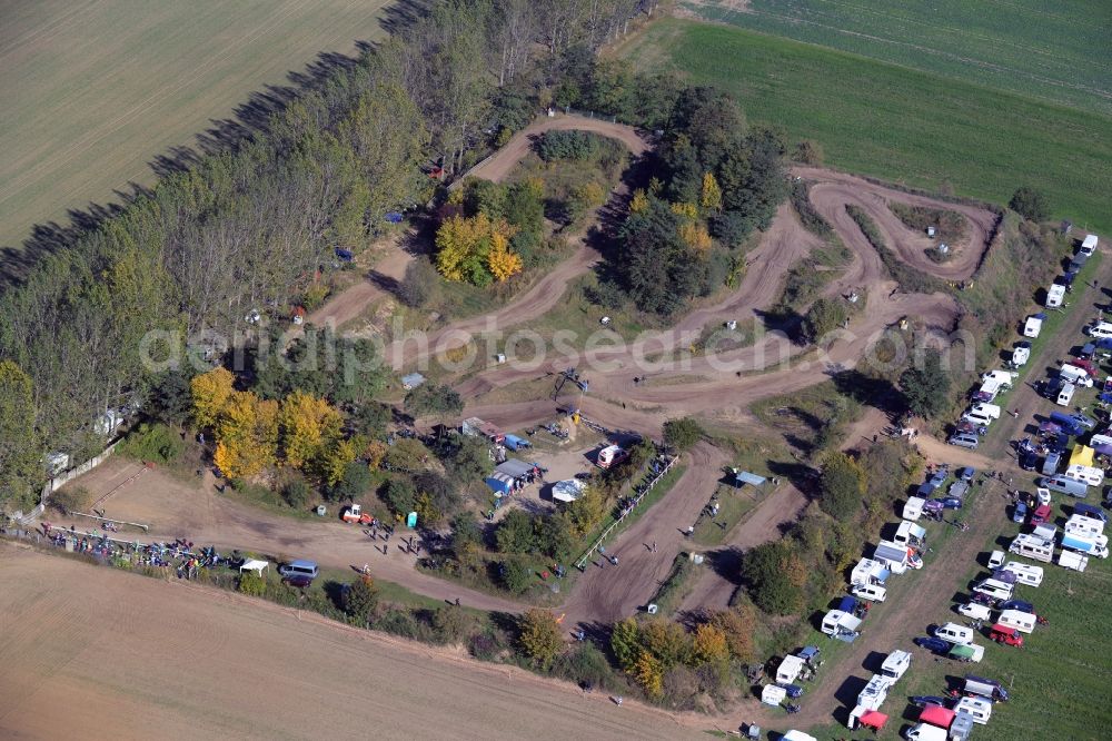 Schönfeld from the bird's eye view: Racetrack racecourse in Schoenfeld in the state Brandenburg