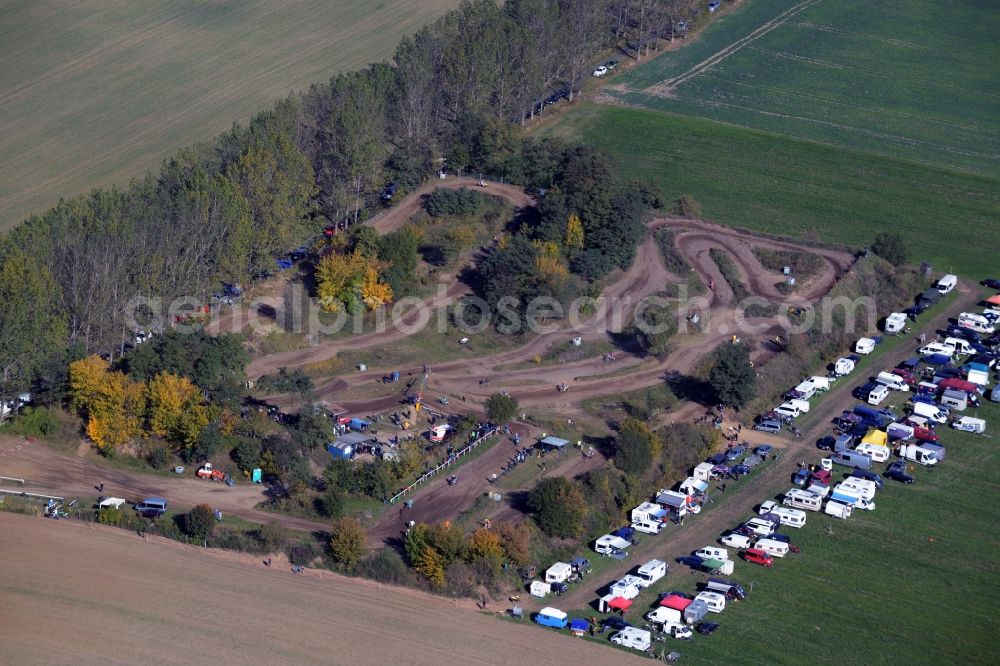 Aerial image Schönfeld - Racetrack racecourse in Schoenfeld in the state Brandenburg