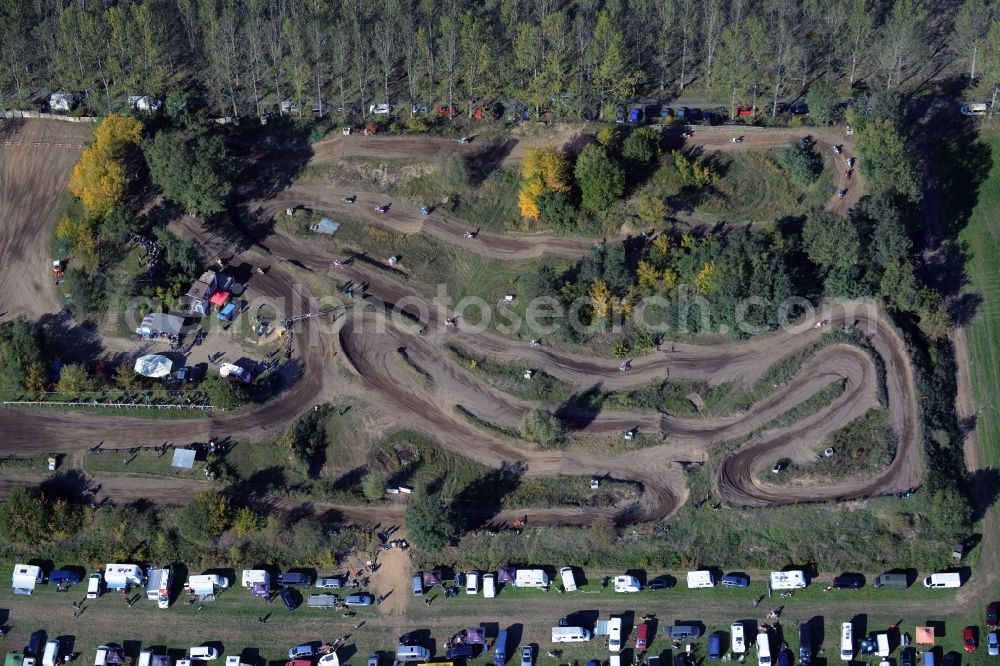 Aerial photograph Schönfeld - Racetrack racecourse in Schoenfeld in the state Brandenburg