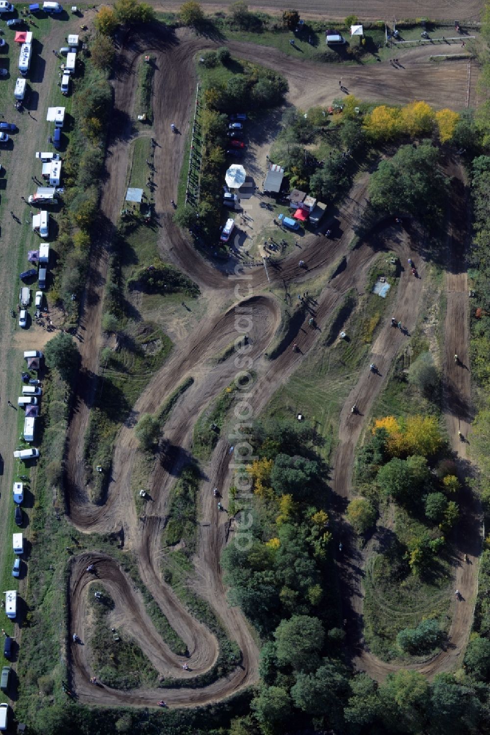 Aerial image Schönfeld - Racetrack racecourse in Schoenfeld in the state Brandenburg
