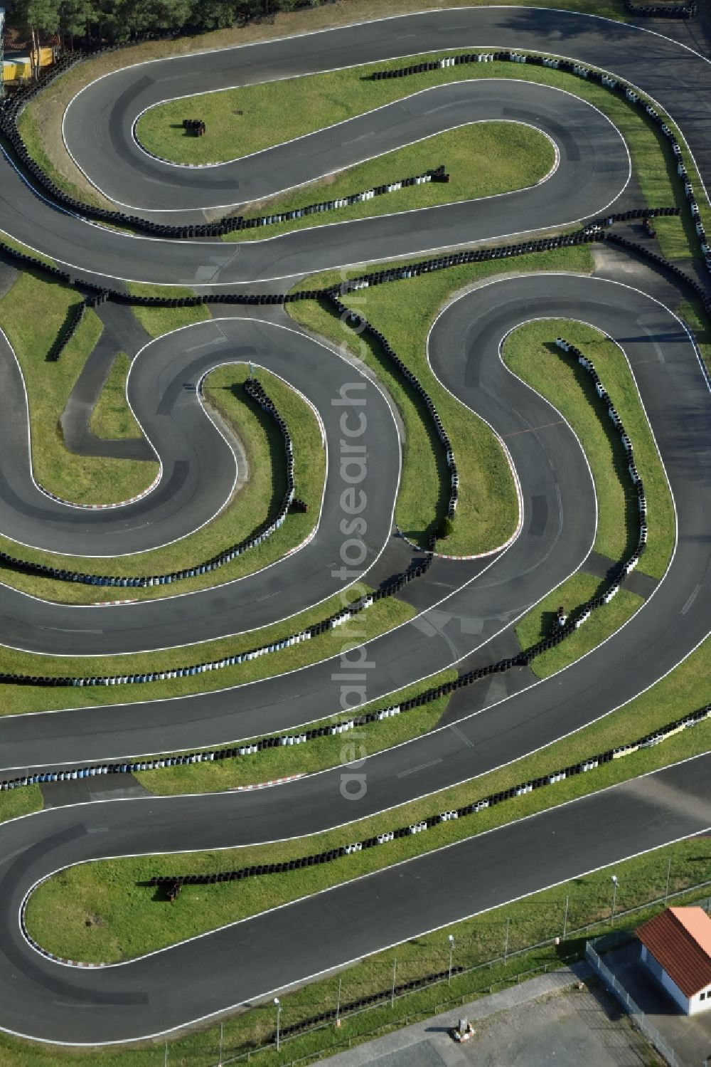 Schaafheim from above - Racetrack racecourse in Schaafheim in the state Hesse