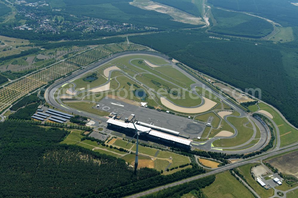 Aerial photograph Schipkau - Racetrack racecourse DEKRA Lausitzring on street Lausitzallee in Schipkau in the state Brandenburg, Germany