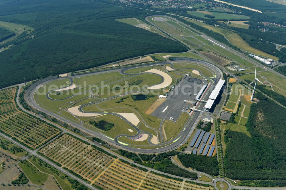 Schipkau from above - Racetrack racecourse DEKRA Lausitzring on street Lausitzallee in Schipkau in the state Brandenburg, Germany