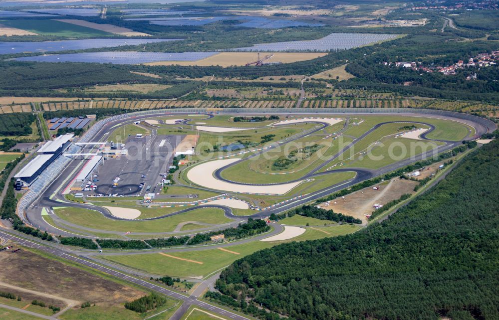 Aerial image Schipkau - Racetrack racecourse DEKRA Lausitzring on street Lausitzallee in Schipkau in the state Brandenburg, Germany