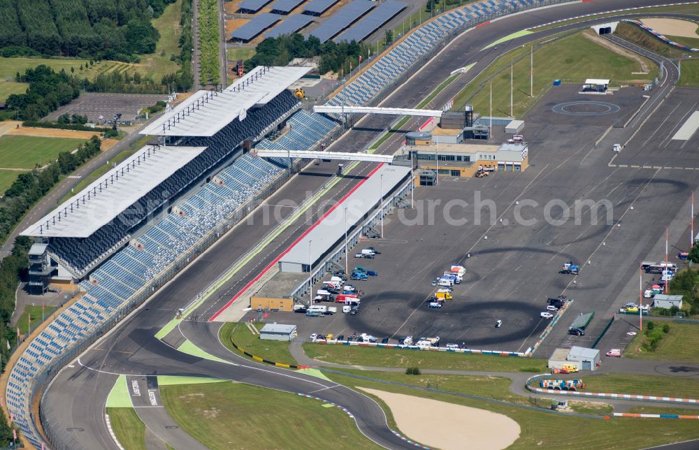 Aerial photograph Schipkau - Racetrack racecourse DEKRA Lausitzring on street Lausitzallee in Schipkau in the state Brandenburg, Germany