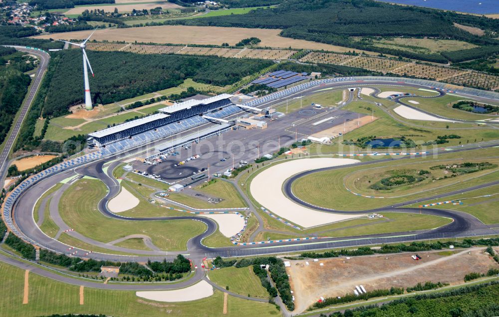 Schipkau from above - Racetrack racecourse DEKRA Lausitzring on street Lausitzallee in Schipkau in the state Brandenburg, Germany