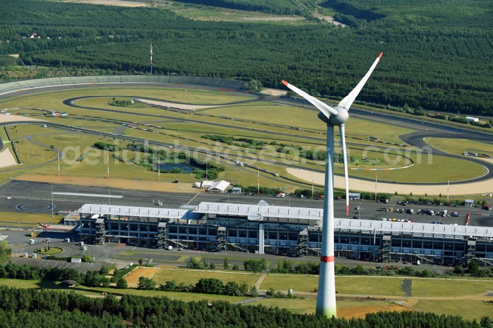 Aerial photograph Schipkau - Racetrack racecourse DEKRA Lausitzring on street Lausitzallee in Schipkau in the state Brandenburg, Germany