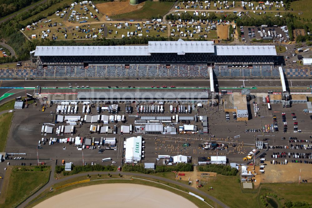 Aerial image Schipkau - Racetrack racecourse DEKRA Lausitzring on street Lausitzallee in Schipkau in the state Brandenburg, Germany