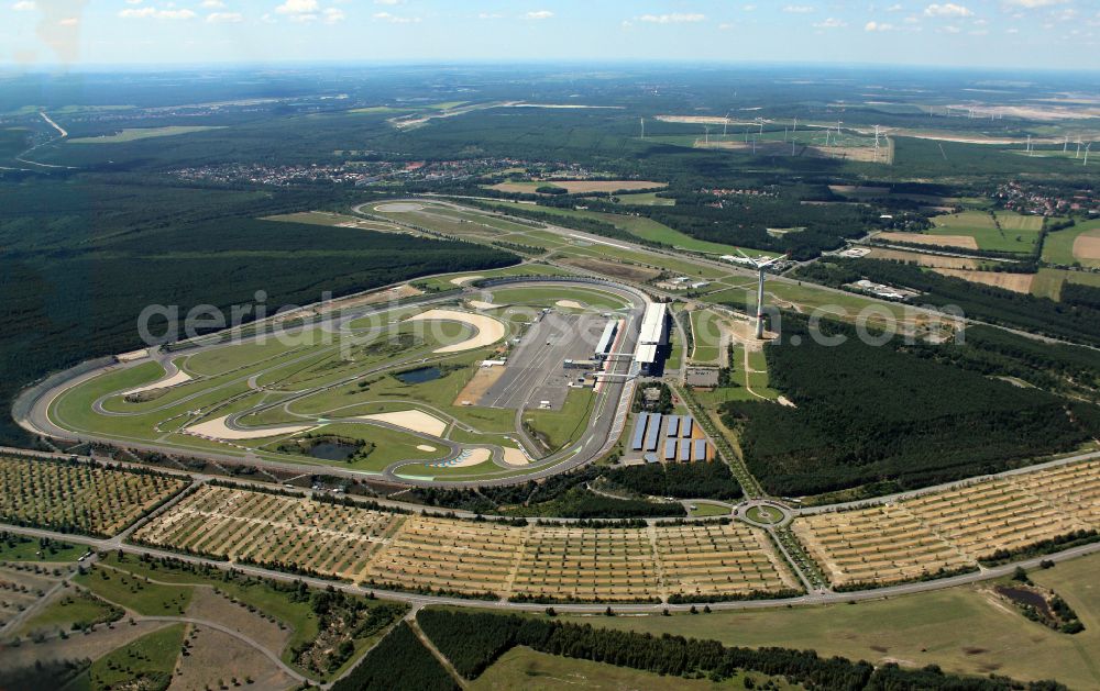 Schipkau from above - Racetrack racecourse DEKRA Lausitzring on street Lausitzallee in Schipkau in the state Brandenburg, Germany