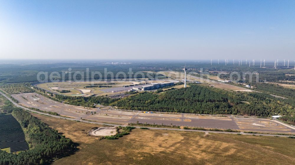 Schipkau from the bird's eye view: Racetrack racecourse DEKRA Lausitzring on street Lausitzallee in Schipkau in the state Brandenburg, Germany