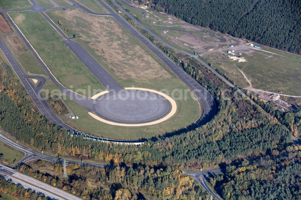 Aerial image Schipkau - Racetrack racecourse DEKRA Lausitzring on street Lausitzallee in Schipkau in the state Brandenburg, Germany