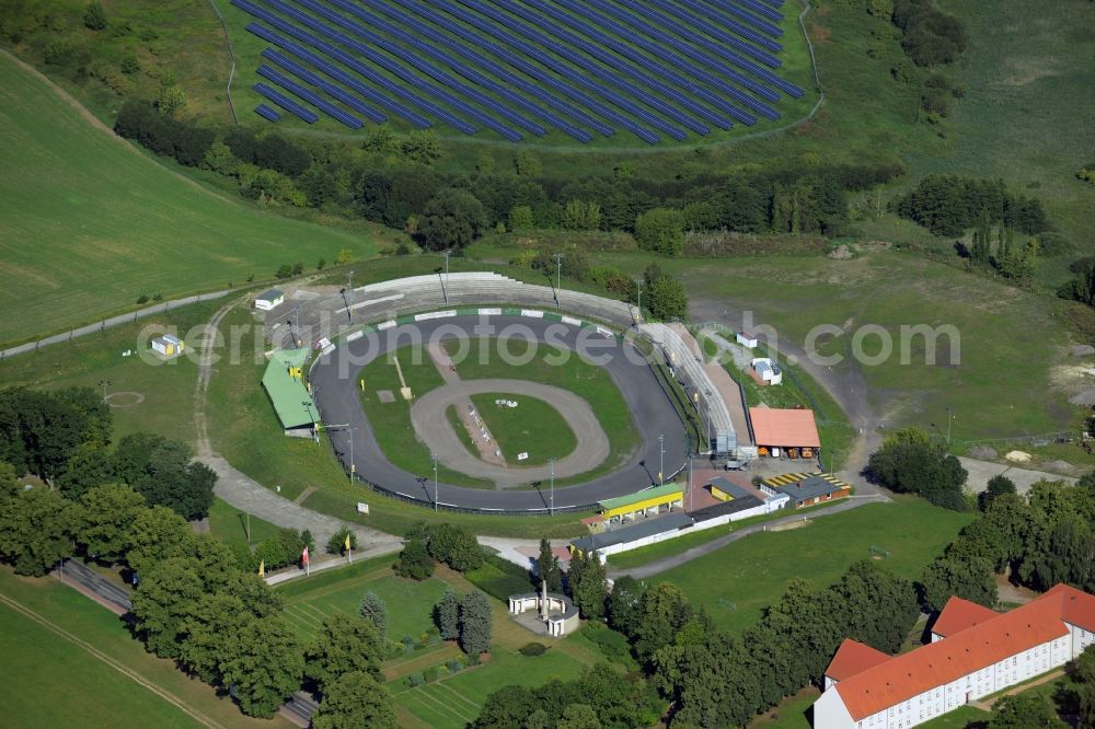 Aerial photograph Güstrow - Racetrack racecourse of the MC Guestrow in Guestrow in the state Mecklenburg - Western Pomerania