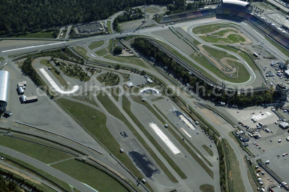 Aerial image Hockenheim - Racetrack racecourse in Hockenheim in the state Baden-Wuerttemberg