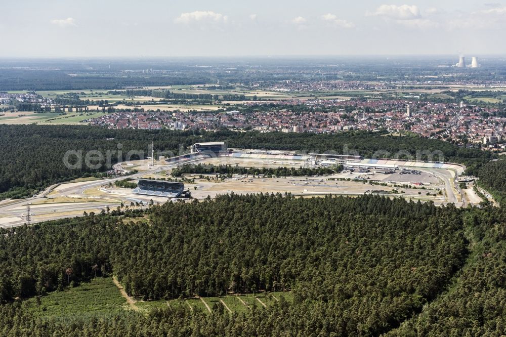 Hockenheim from the bird's eye view: Racetrack racecourse in Hockenheim in the state Baden-Wuerttemberg