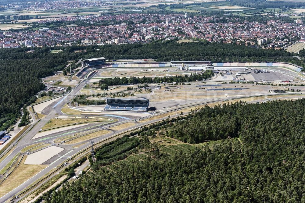 Aerial image Hockenheim - Racetrack racecourse in Hockenheim in the state Baden-Wuerttemberg