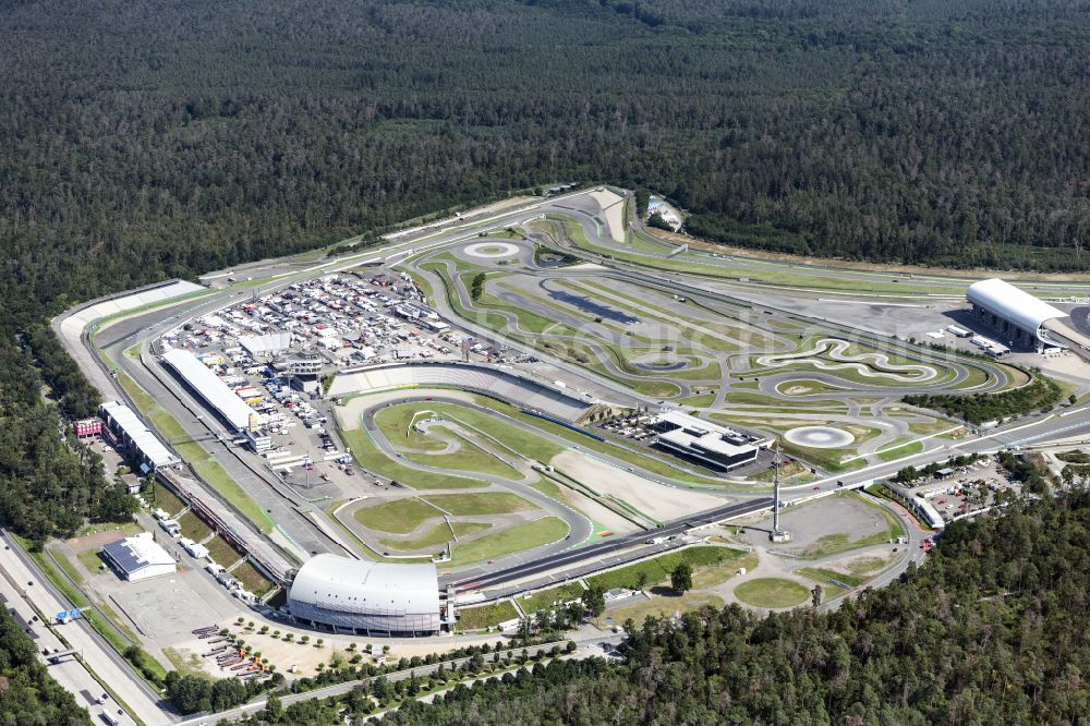 Aerial image Hockenheim - Racetrack racecourse in Hockenheim in the state Baden-Wuerttemberg