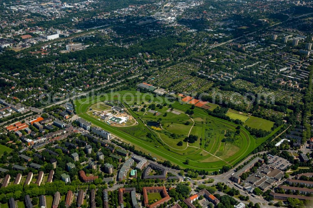 Hamburg from the bird's eye view: Racetrack racecourse in Hamburg in Germany