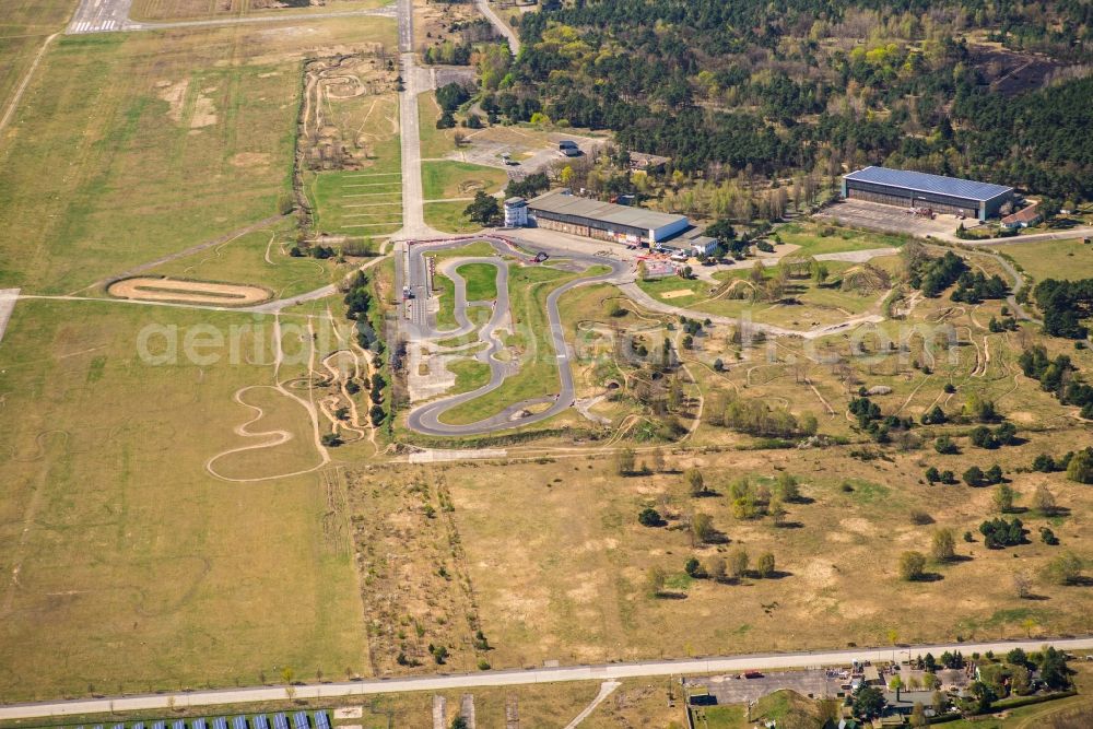 Aerial photograph Niedergörsdorf - Racetrack racecourse go-cart race track in Niedergoersdorf in the state Brandenburg, Germany