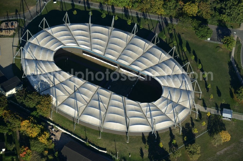 Aerial image Erfurt - Racetrack in the velodrome Andreasried in Erfurt in Thuringia