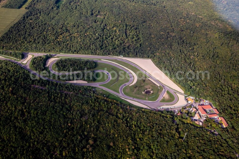 Aerial photograph Biltzheim - Racetrack racecourse The Ring of the Rhine in Biltzheim in Grand Est, France