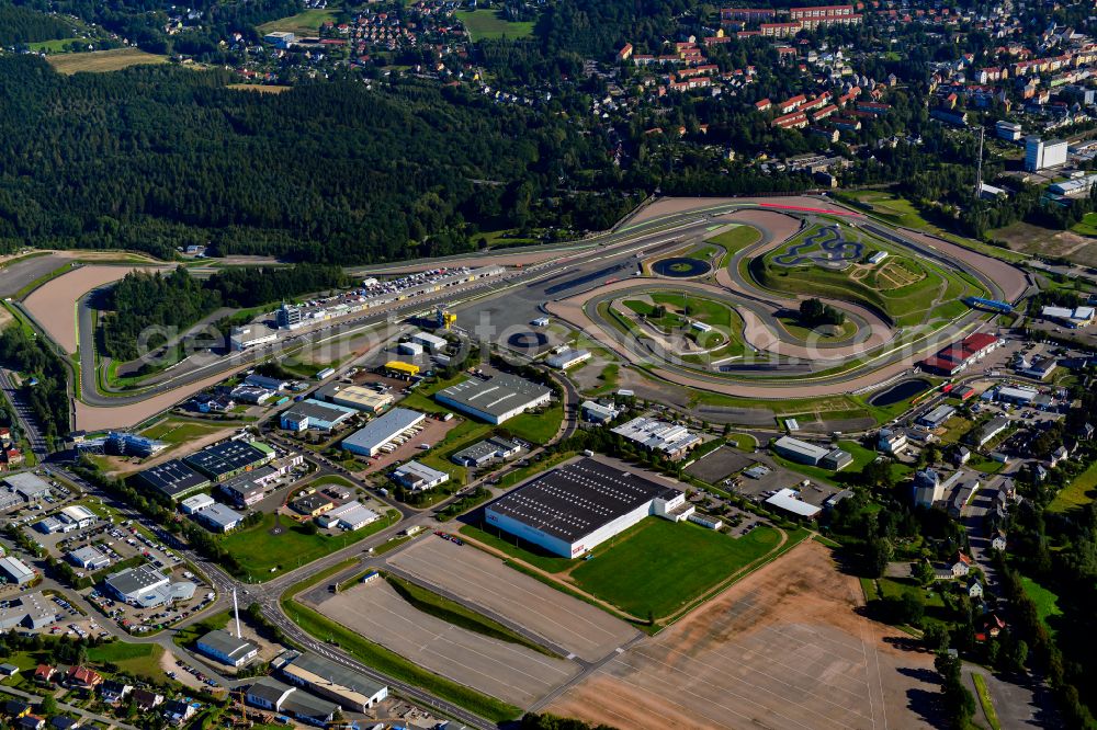 Aerial image Oberlungwitz - Racetrack racecourse in Oberlungwitz in the state Saxony