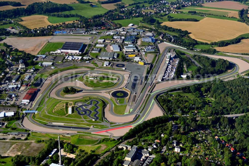 Aerial image Oberlungwitz - Racetrack racecourse in Oberlungwitz in the state Saxony