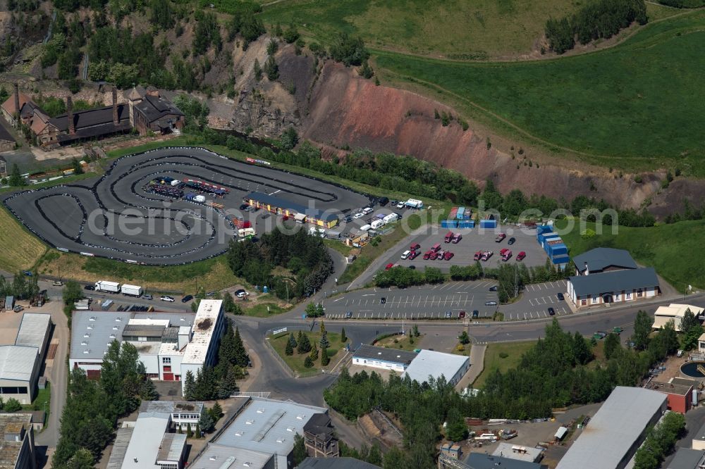 Aerial photograph Freiberg - Racetrack racecourse Saxoniaring Freiberg on den Muldenhuetten in Freiberg in the state Saxony, Germany